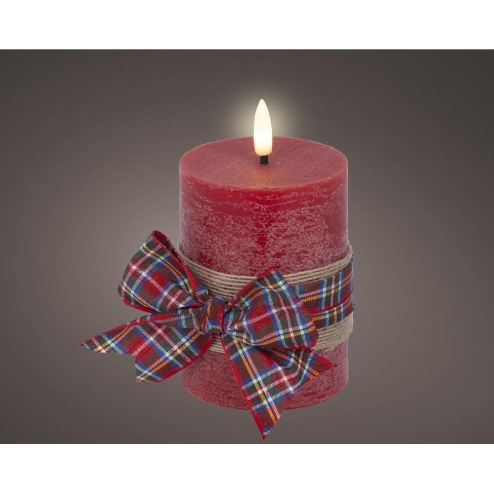 CANDELA LED CILINDRO ROSSO H.13 D.7.5